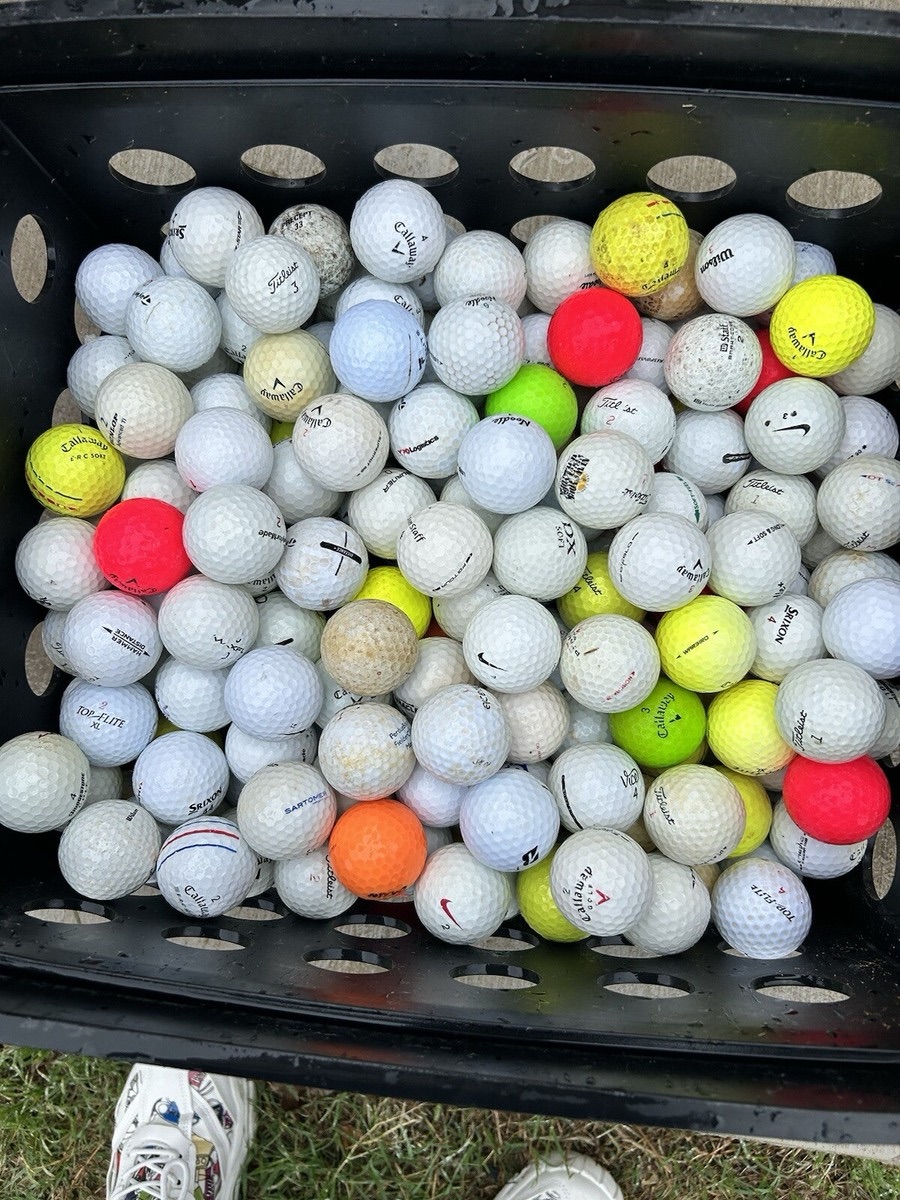 Mixed Golf Balls - Assorted White, Yellow, Orange, Pink